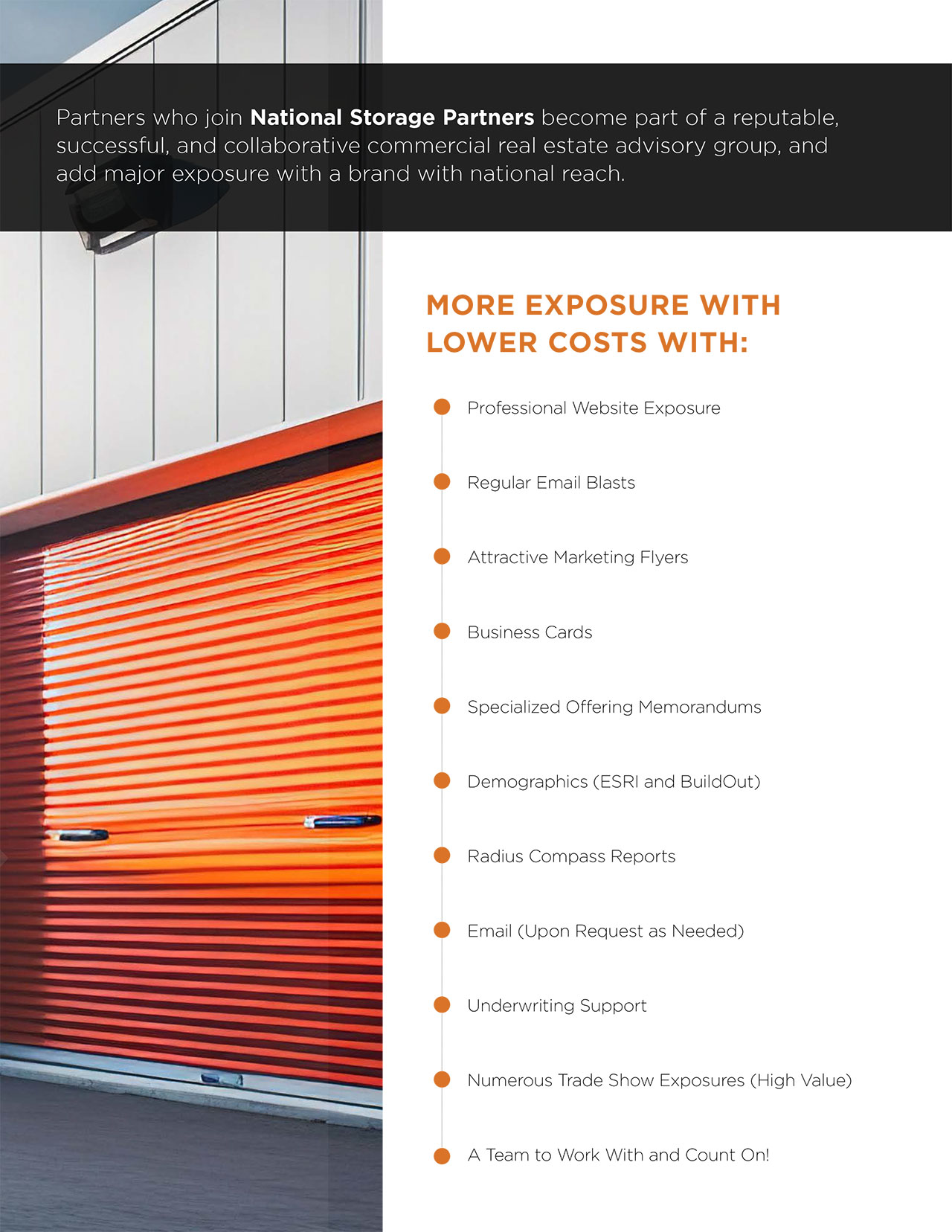 National Storage Advisors - Team Benefits