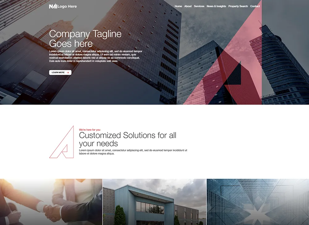 Multi-page website template for NAI Offices